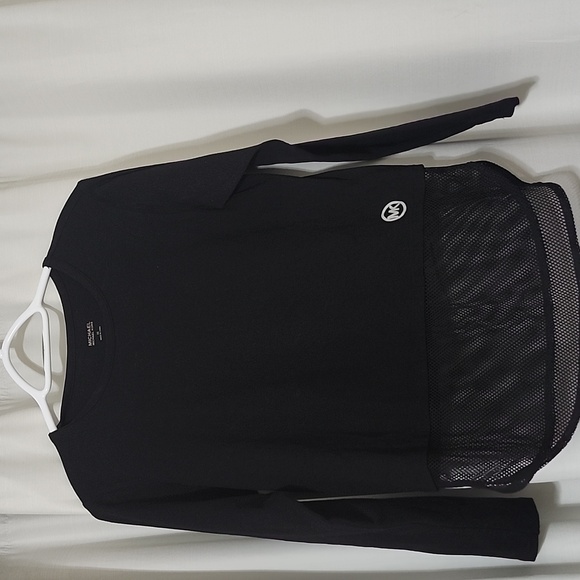 Michael Kors Tops - Michael Kors Black Mesh Hem Sweatshirt